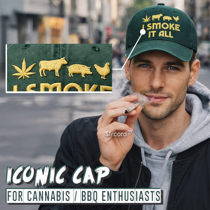 Sfrcord® Vintage Washed "I Smoke It All" Embroidery Cap