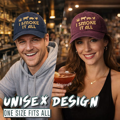 Sfrcord® Vintage Washed "I Smoke It All" Embroidery Cap