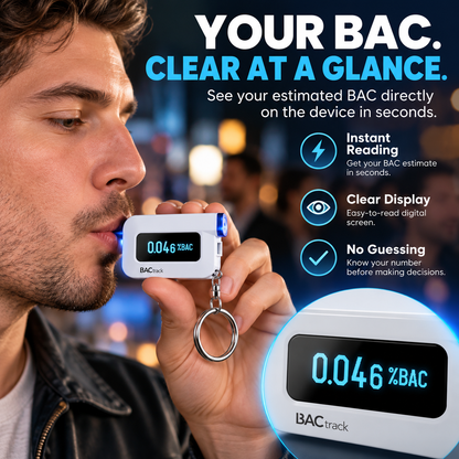 🍺 Pocket BAC Breathalyzer | Fuel Cell Sensor & App Tracking