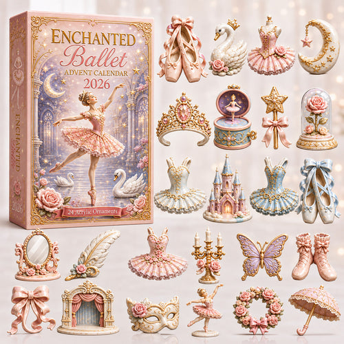 CHRISTMAS KICKOFF 40% OFF - Enchanted Ballet Advent Calendar 2026 - 24-Day Festive Countdown, Acrylic Charms Blind Box - Gift For Ballet Lovers AC0HT335