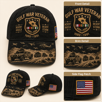 Gulf War Veteran Desert Shield & Desert Storm Commemorative Cap