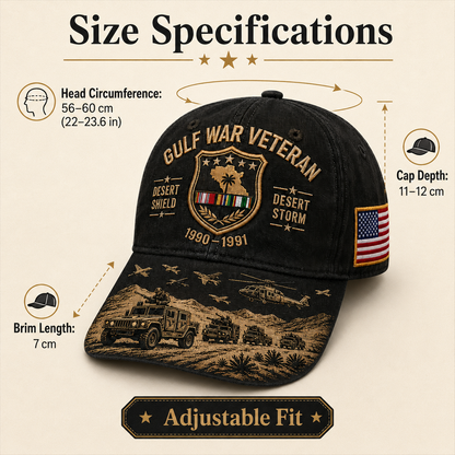 Gulf War Veteran Desert Shield & Desert Storm Commemorative Cap