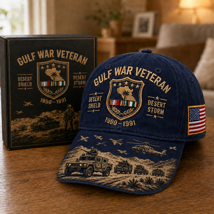 Gulf War Veteran Desert Shield & Desert Storm Commemorative Cap