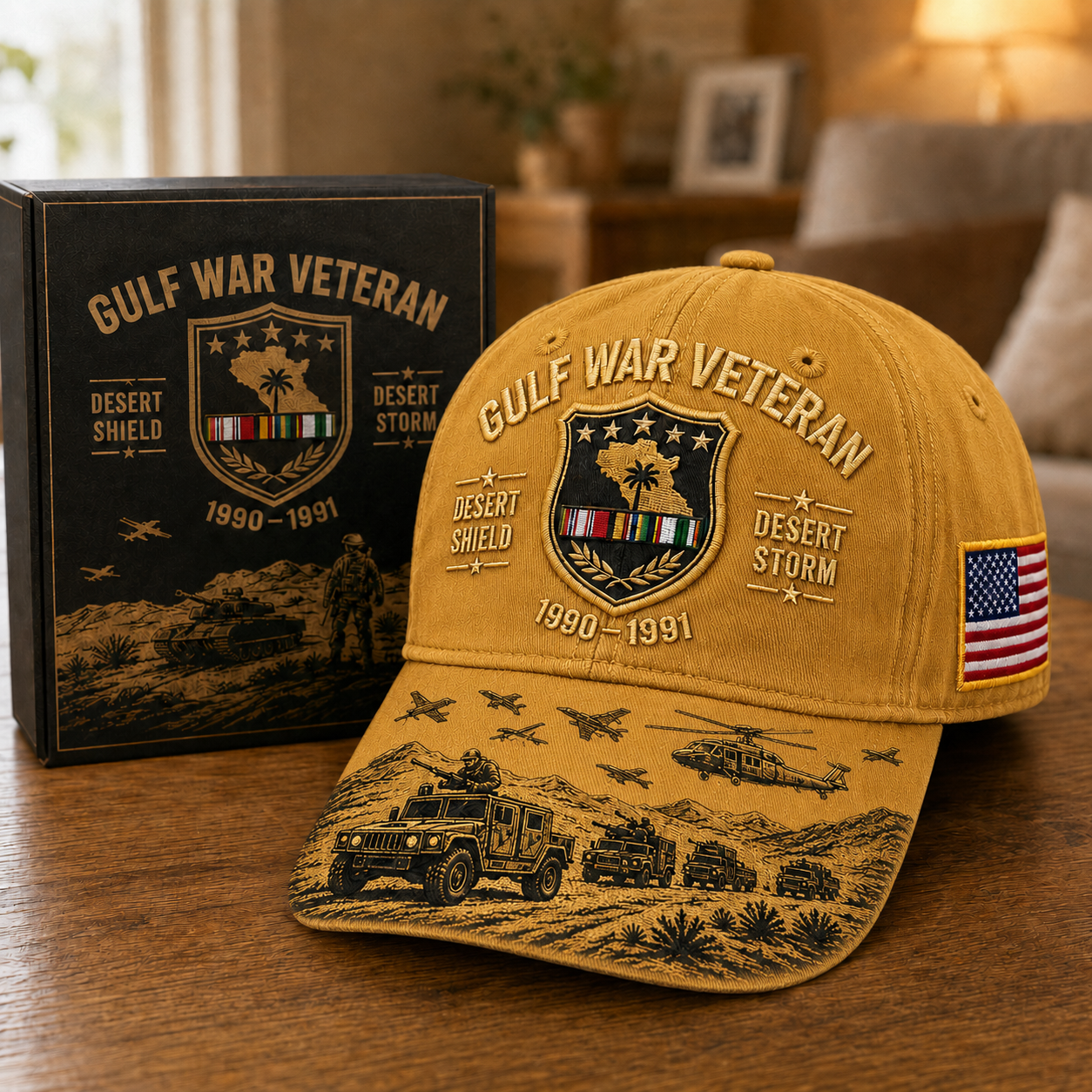 Gulf War Veteran Desert Shield & Desert Storm Commemorative Cap