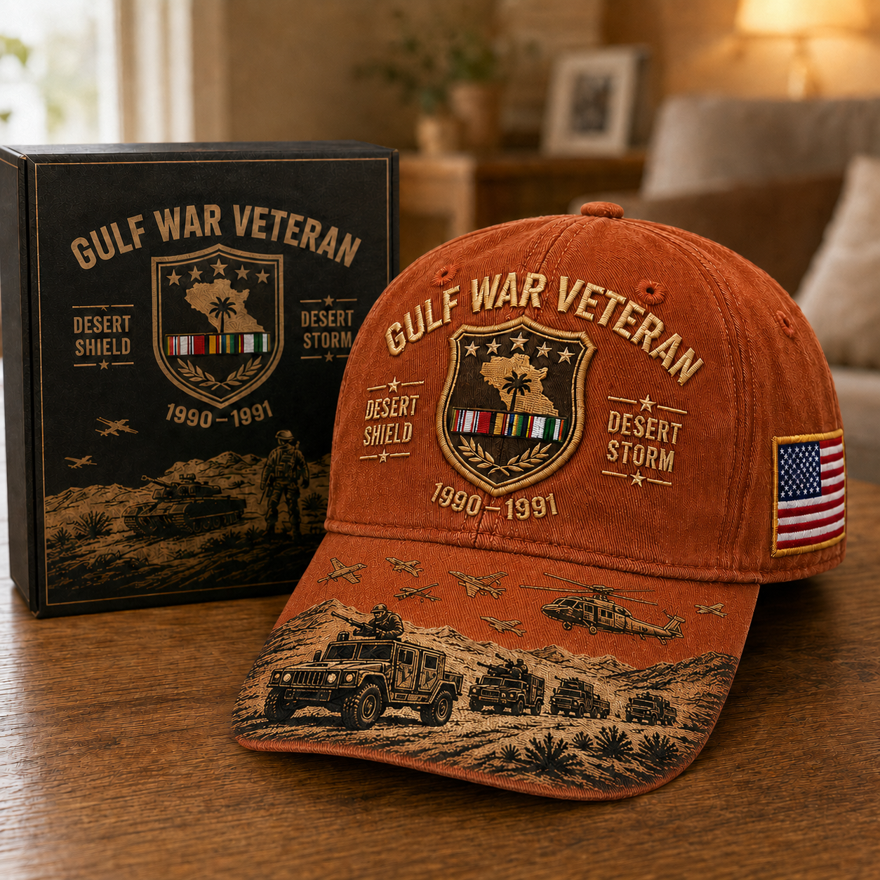 Gulf War Veteran Desert Shield & Desert Storm Commemorative Cap