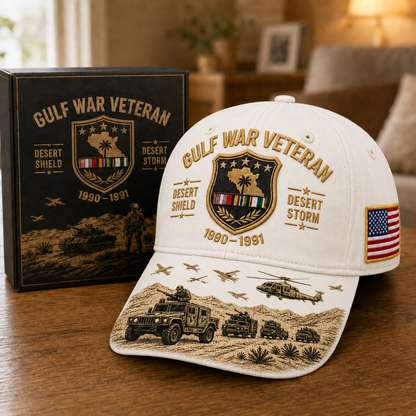 Gulf War Veteran Desert Shield & Desert Storm Commemorative Cap