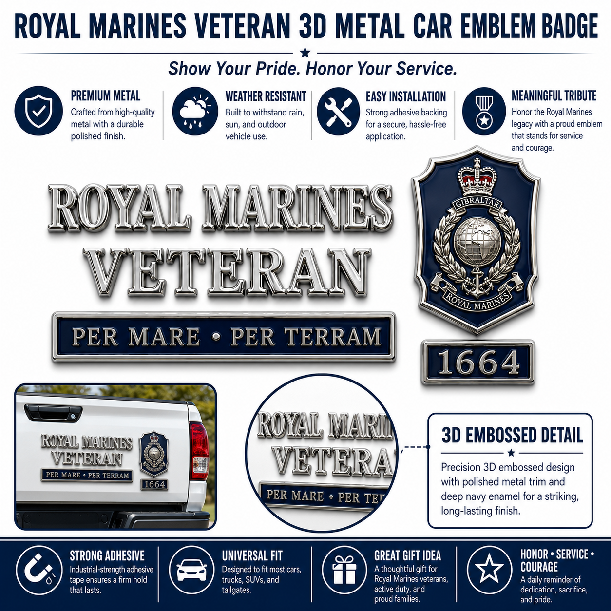 Last Day Promo: 49% OFF🇬🇧 British Military Heritage 3D Metal Car Emblem Badge Collection