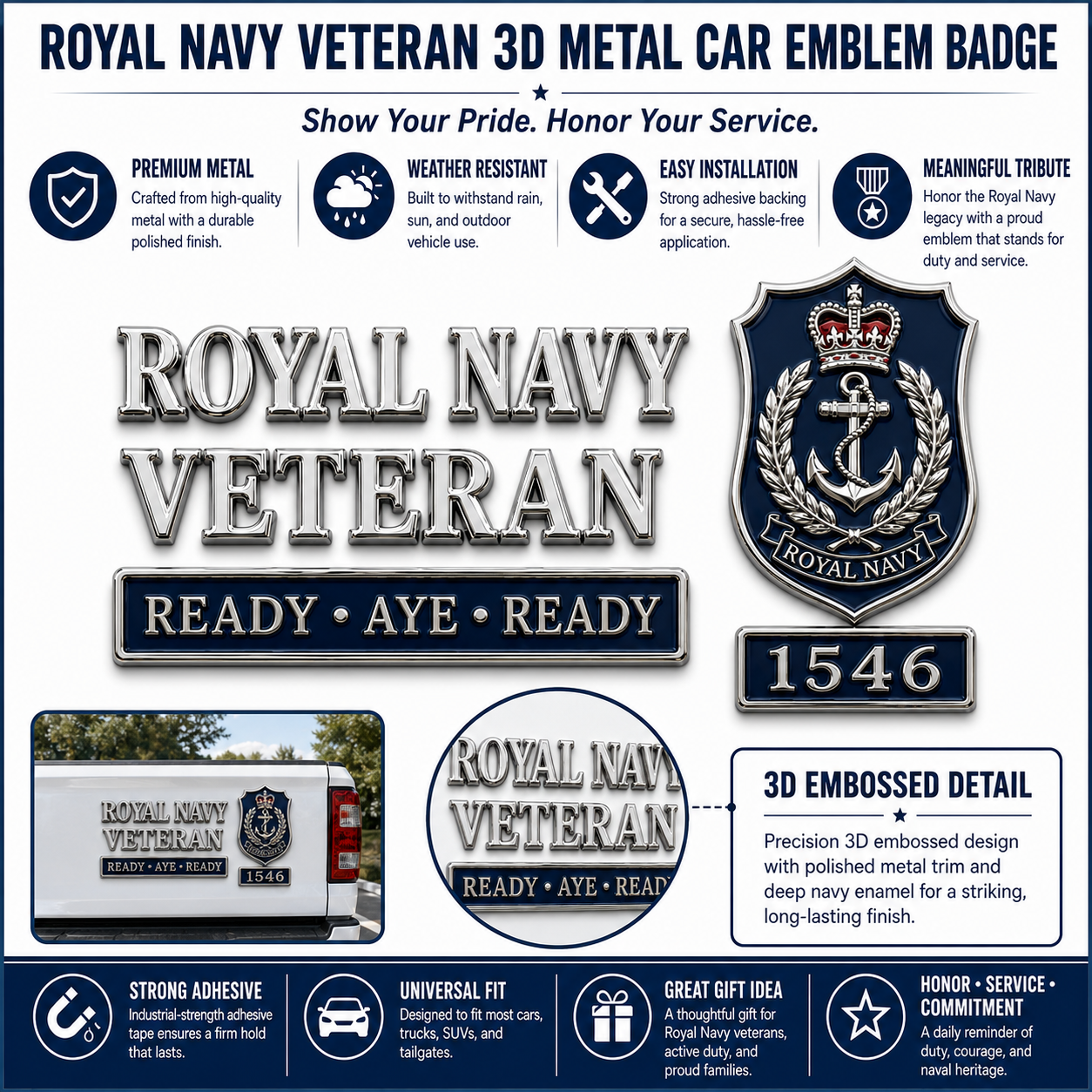 Last Day Promo: 49% OFF🇬🇧 British Military Heritage 3D Metal Car Emblem Badge Collection