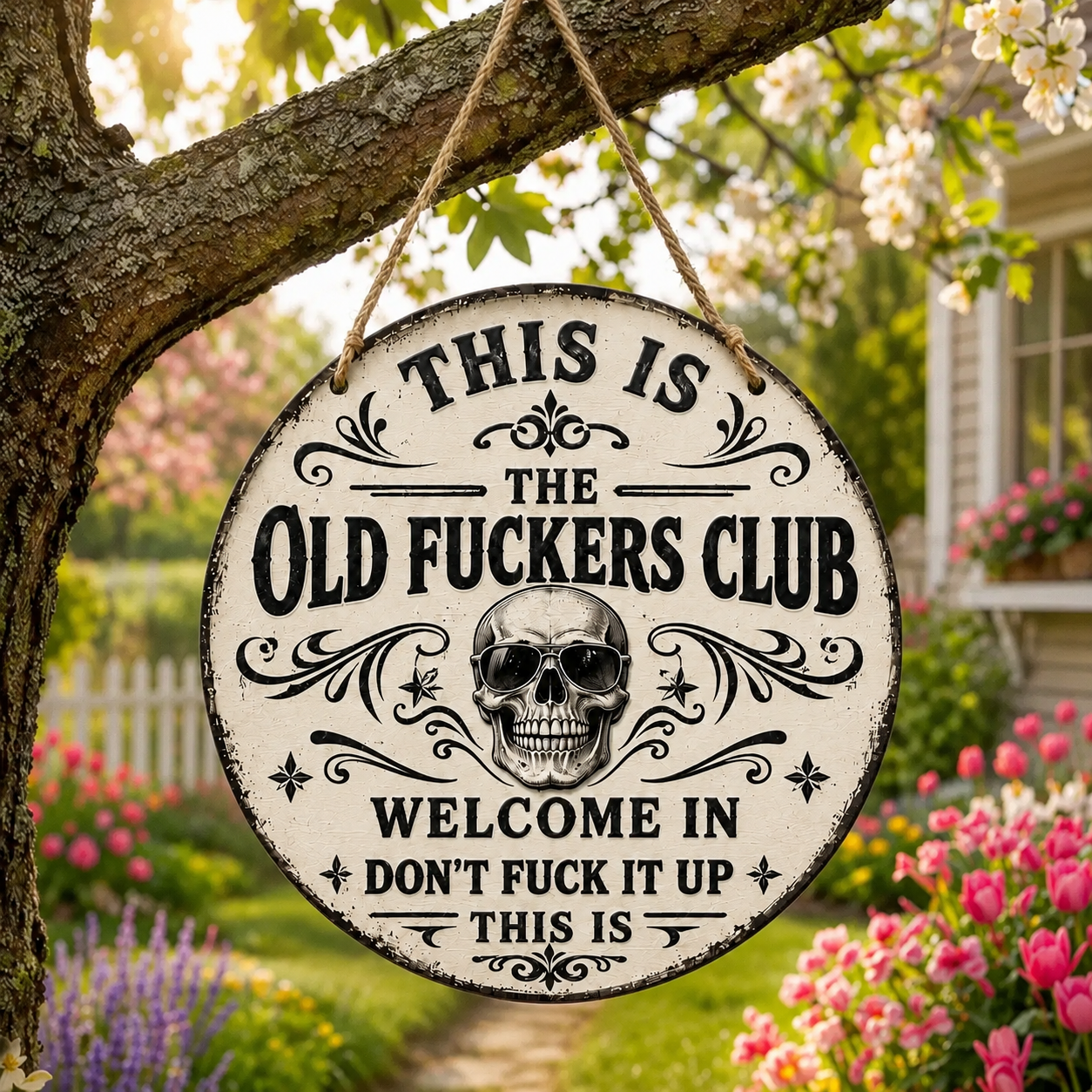 🎁Last Day 60% OFF - Vintage Funny Skull Hanging Sign