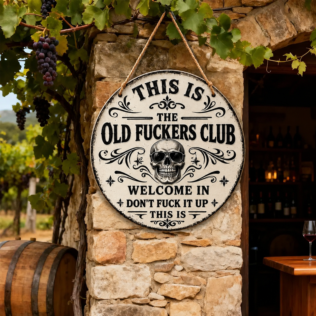 🎁Last Day 60% OFF - Vintage Funny Skull Hanging Sign