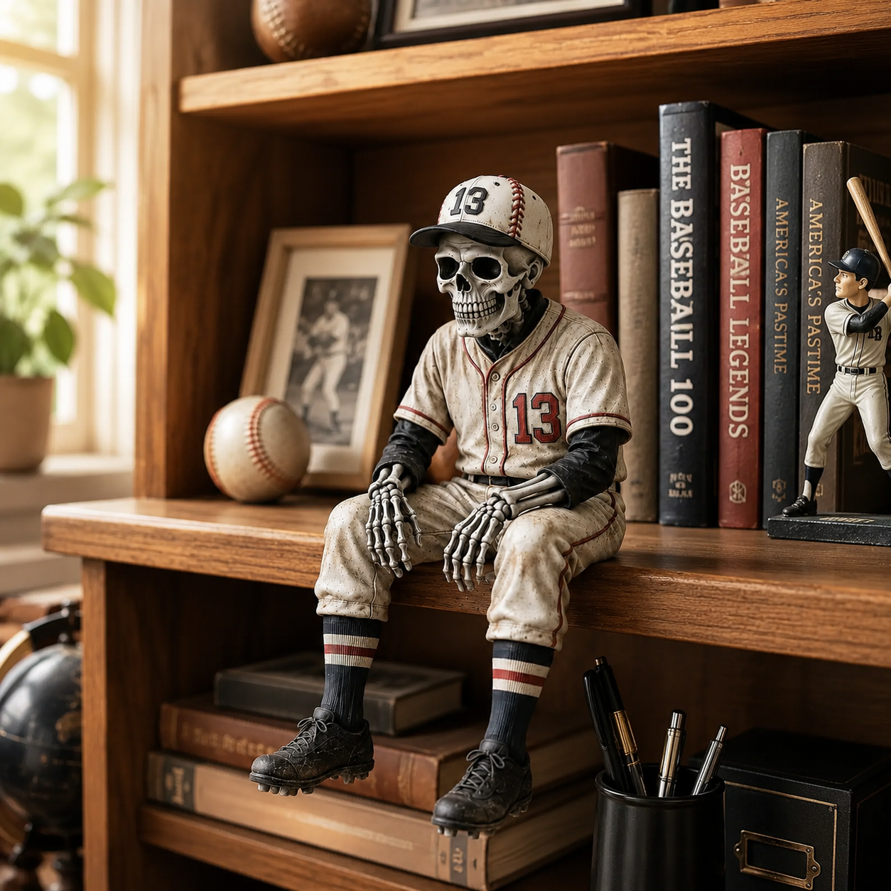 ⚾Last Day 60% OFF - Baseball Skeleton Shelf Sitter