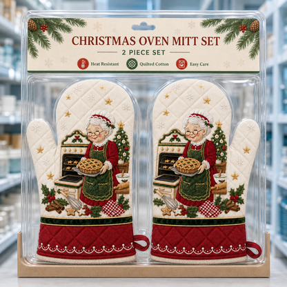 Limited time 49% OFF - Christmas Heat-Resistant Oven Mitt