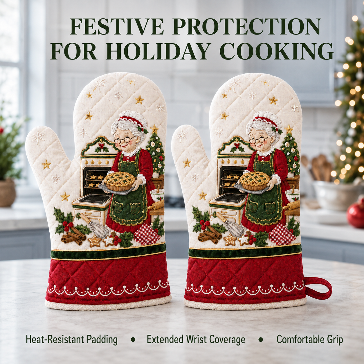 Limited time 49% OFF - Christmas Heat-Resistant Oven Mitt