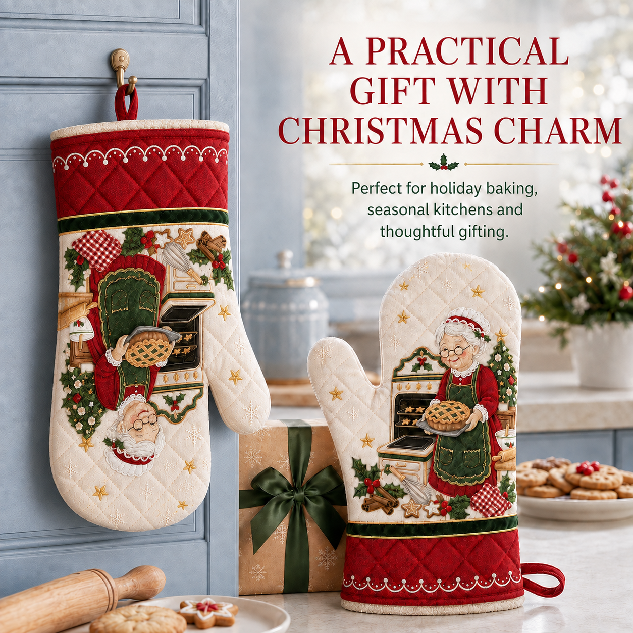 Limited time 49% OFF - Christmas Heat-Resistant Oven Mitt