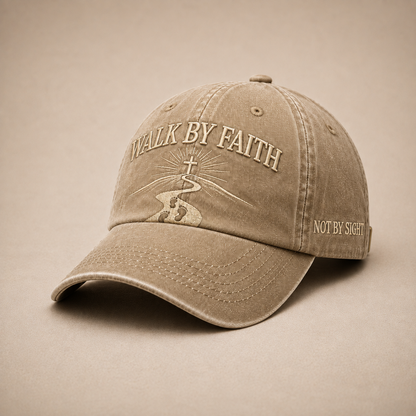 WALK BY FAITH Vintage Christian Embroidered Cap