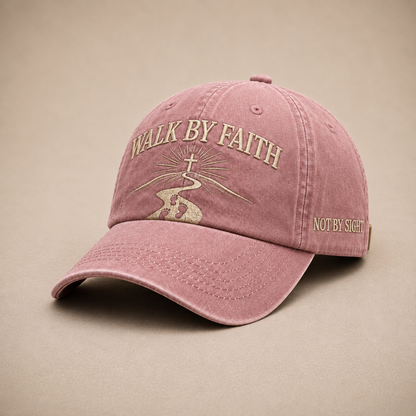 WALK BY FAITH Vintage Christian Embroidered Cap