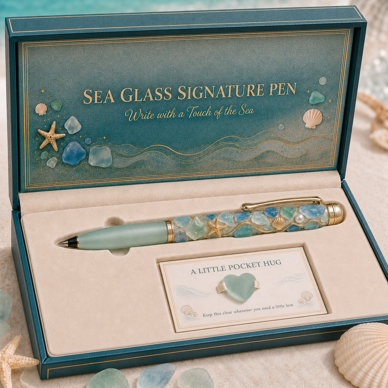 📢The Last 30🔥 - Sea Glass Signature Pen & Pocket Hug