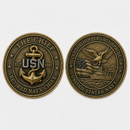 🇺🇸 The Chief – Retired U.S. Navy Chief Commemorative Cap & Honor Coin – Leadership • Legacy • Pride ⚓ – 🔥Buy 2 Get Free Shipping🚛