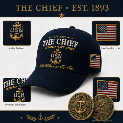 🇺🇸 The Chief – Retired U.S. Navy Chief Commemorative Cap & Honor Coin – Leadership • Legacy • Pride ⚓ – 🔥Buy 2 Get Free Shipping🚛