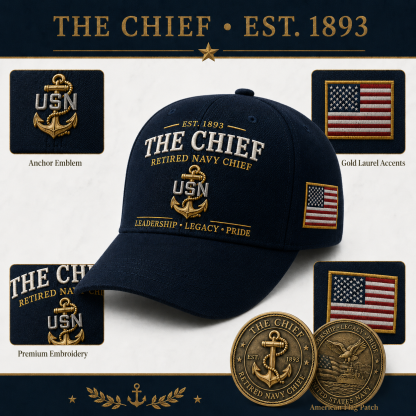 🇺🇸 The Chief – Retired U.S. Navy Chief Commemorative Cap & Honor Coin – Leadership • Legacy • Pride ⚓ – 🔥Buy 2 Get Free Shipping🚛