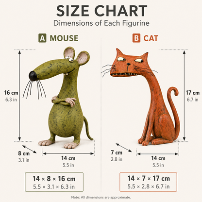 Whimsical Vintage Mouse & Cat Figurine
