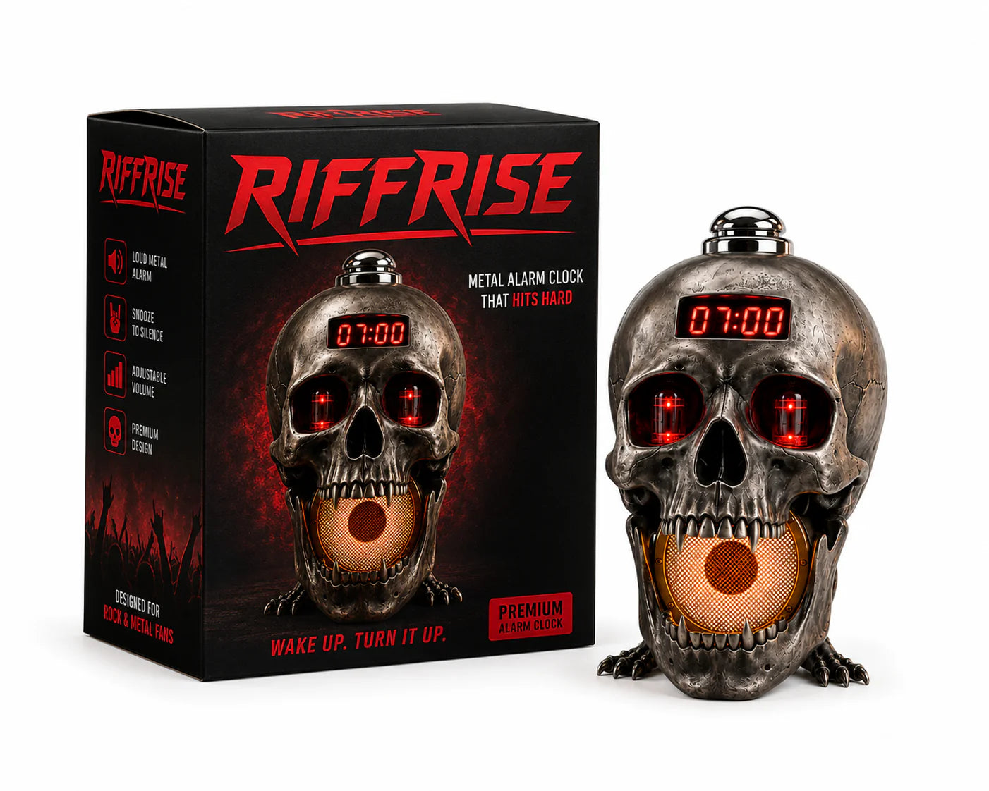 🔥 Skull Bluetooth Speaker & Digital Alarm Clock