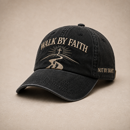 WALK BY FAITH Vintage Christian Embroidered Cap