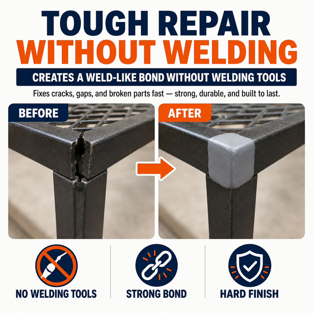 Steel Reinforced Epoxy Repair Putty for Metal Wood Concrete and PVC🛒