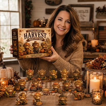 🍂 24-Day Highland Cow Harvest Countdown Calendar – 24 Collectible Fall Figurines + Secret #25 🐮🎃