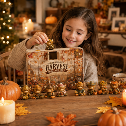 🍂 24-Day Highland Cow Harvest Countdown Calendar – 24 Collectible Fall Figurines + Secret #25 🐮🎃