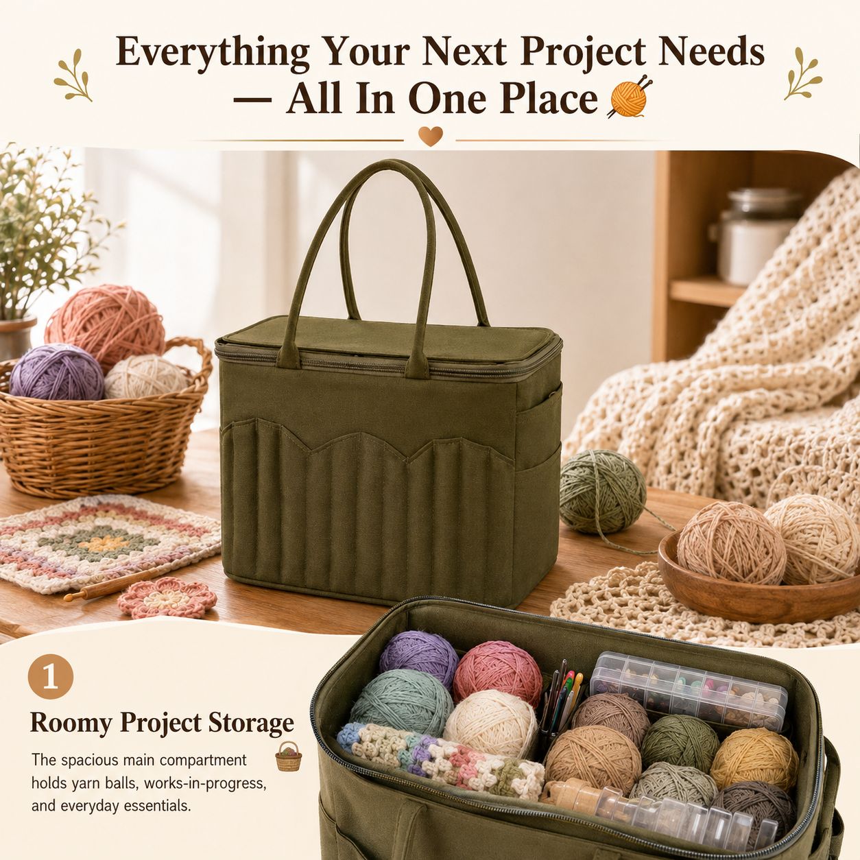 Personalized Crochet & Knitting Bag – Perfect Gift for Crafters