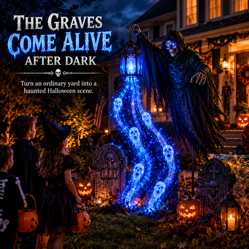 💀Today 49% OFF💀Halloween Soul Harvester Animated Garden Light🏚️