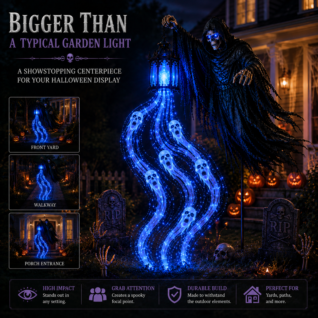 💀Today 49% OFF💀Halloween Soul Harvester Animated Garden Light🏚️