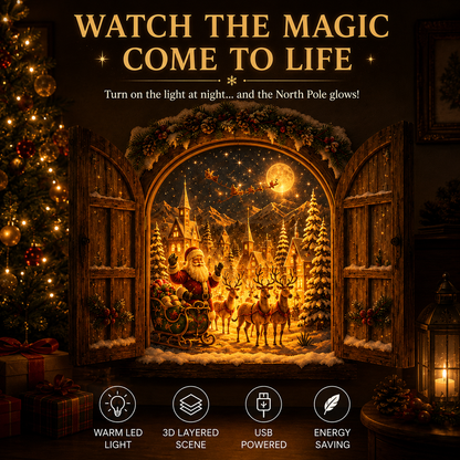 Santa’s Secret Window Light – 3D Lighted Christmas Wall Decor
