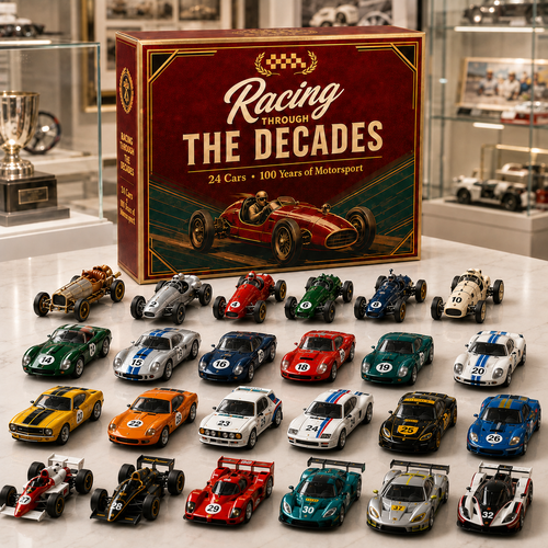 🏁 2026 Racing Through the Decades Advent Calendar – 24 Legendary Race Cars, 100 Years of Motorsport