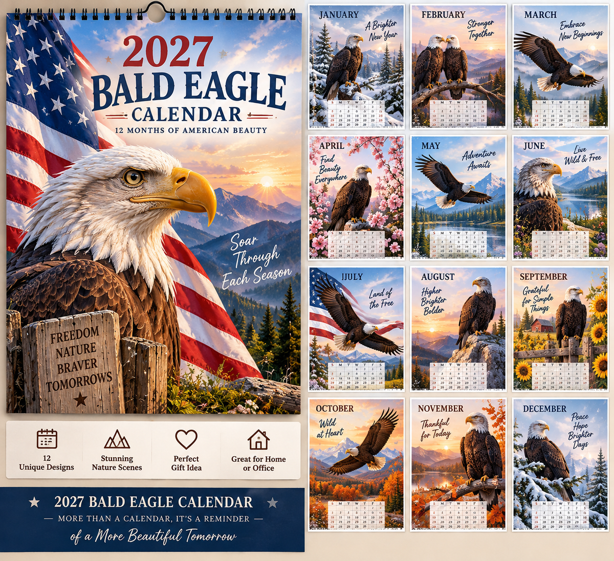 Bald Eagle calendar detail