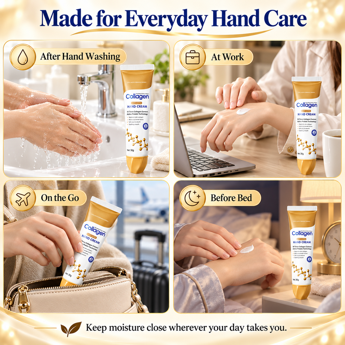 🧴Collagen Anti-Wrinkle Hand Cream – Daily Hydrating Repair for Dry, Cracked Hands & Heels
