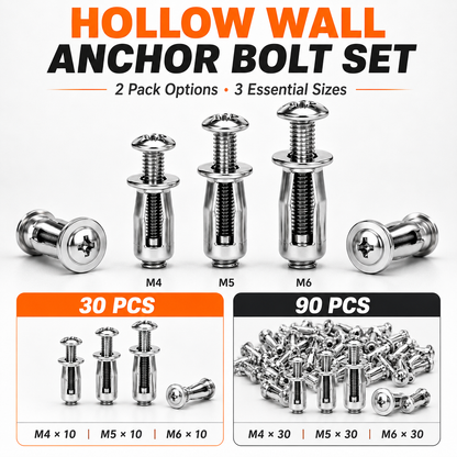 🔥 Petal Expansion Rivet Nut Set – 30/90PCS M4/M5/M6 Hollow Panel Threaded Anchors