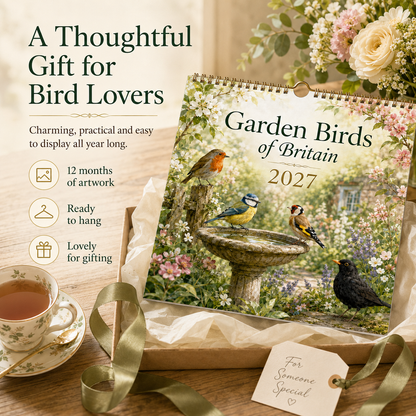 Garden Birds of Britain 2027 Wall Calendar – 12 Months of Charming British Garden Bird Artwork