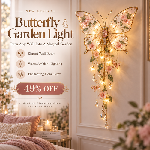 🦋 Butterfly Garden Wall Light – Warm Floral Ambient Décor