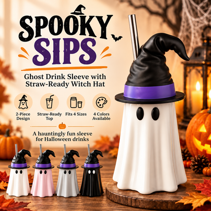🔥Spooky Sips Ghost Drink Sleeve