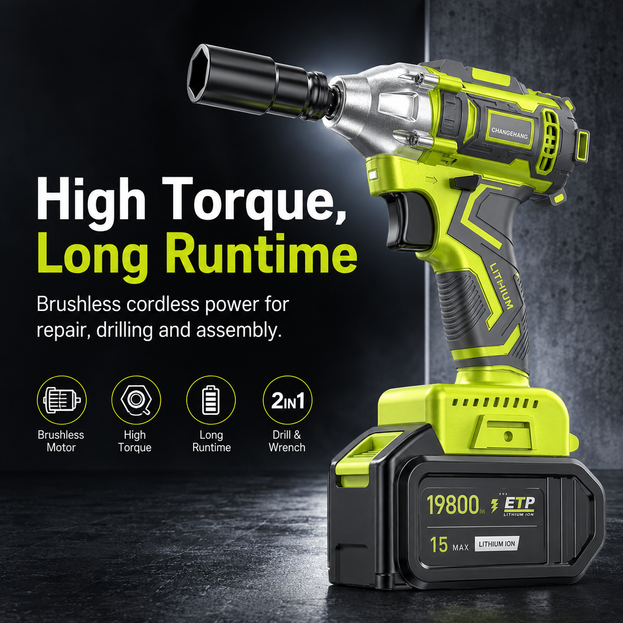🔥50% OFF TODAY⚡ 2-in-1 Brushless Cordless Impact Wrench Kit