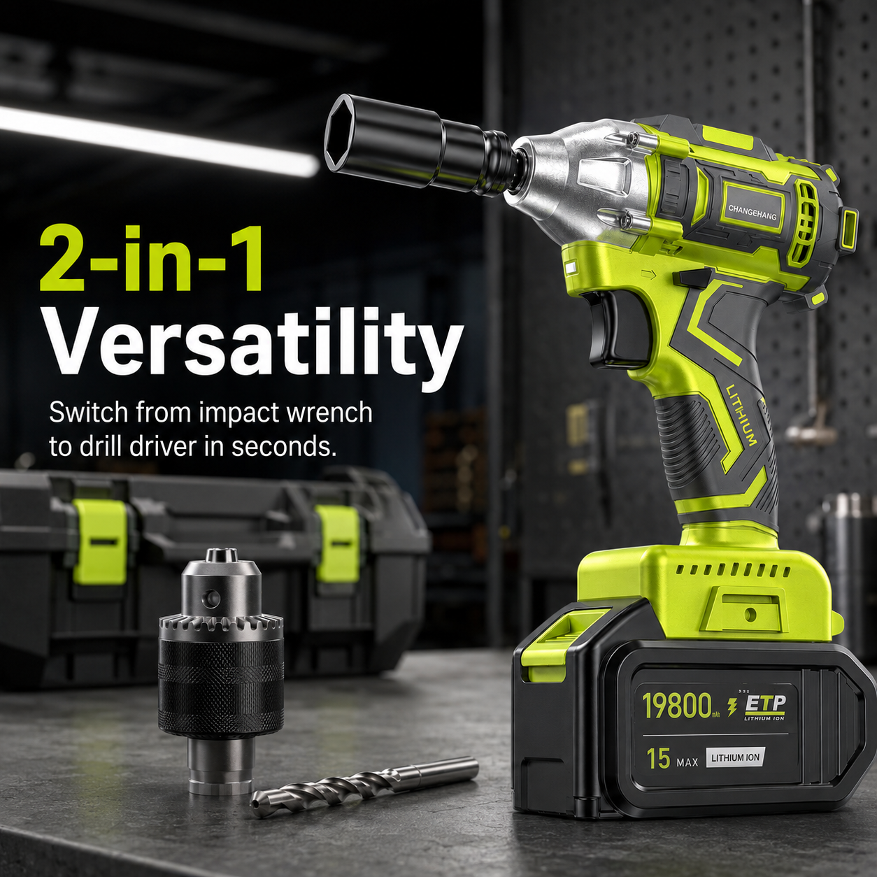 🔥50% OFF TODAY⚡ 2-in-1 Brushless Cordless Impact Wrench Kit