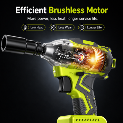 🔥50% OFF TODAY⚡ 2-in-1 Brushless Cordless Impact Wrench Kit