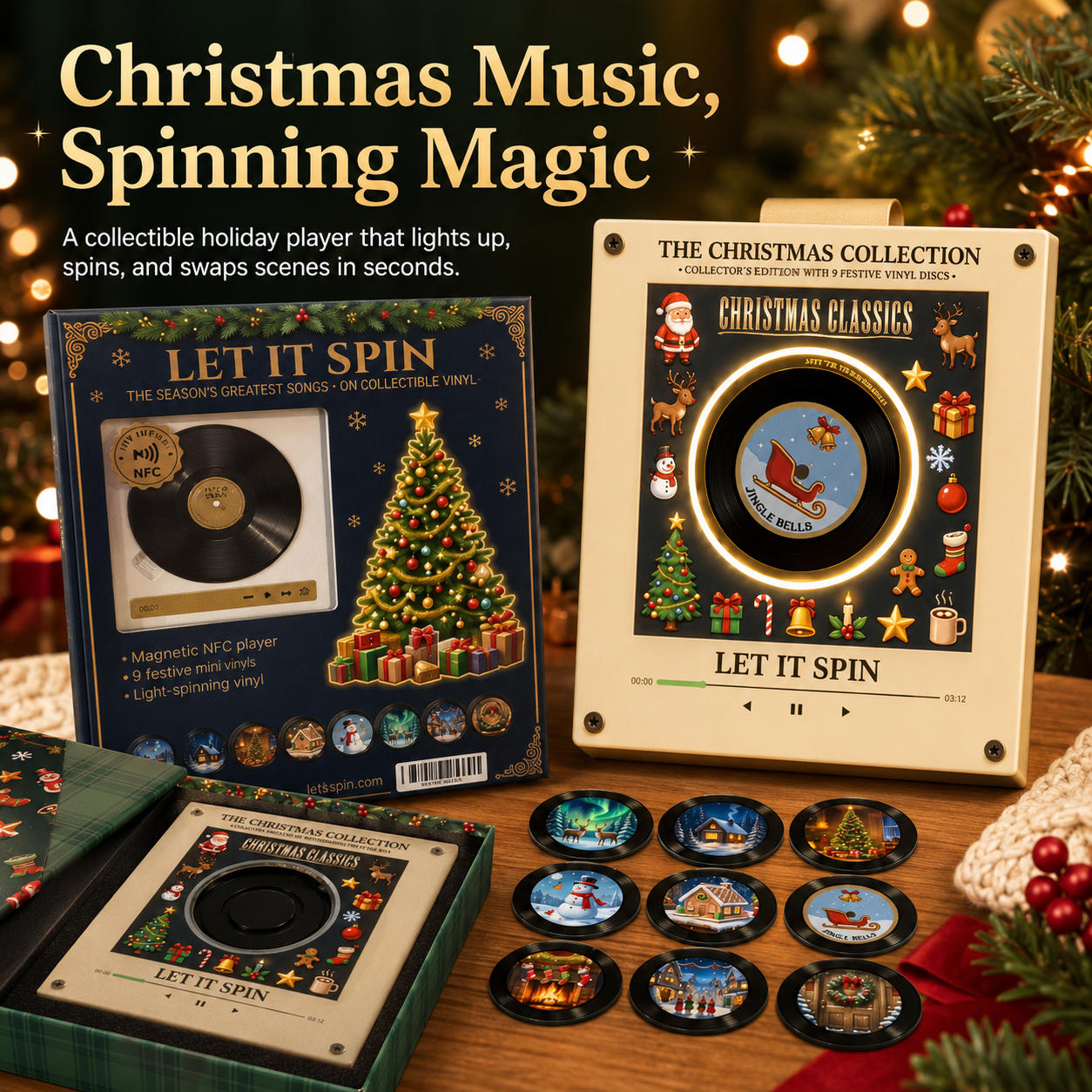 🎄 Christmas Vinyl Player – Let It Spin