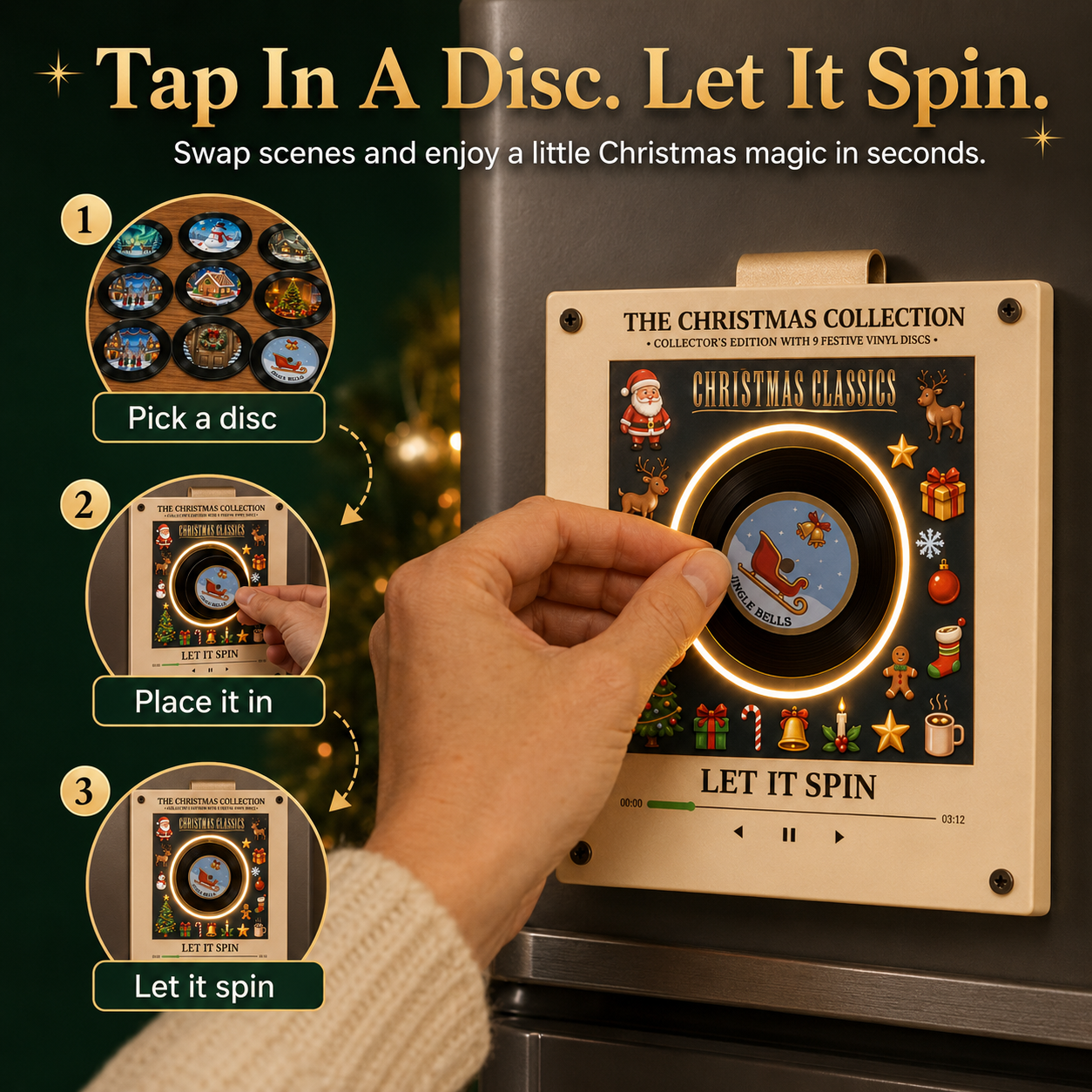🎄 Christmas Vinyl Player – Let It Spin