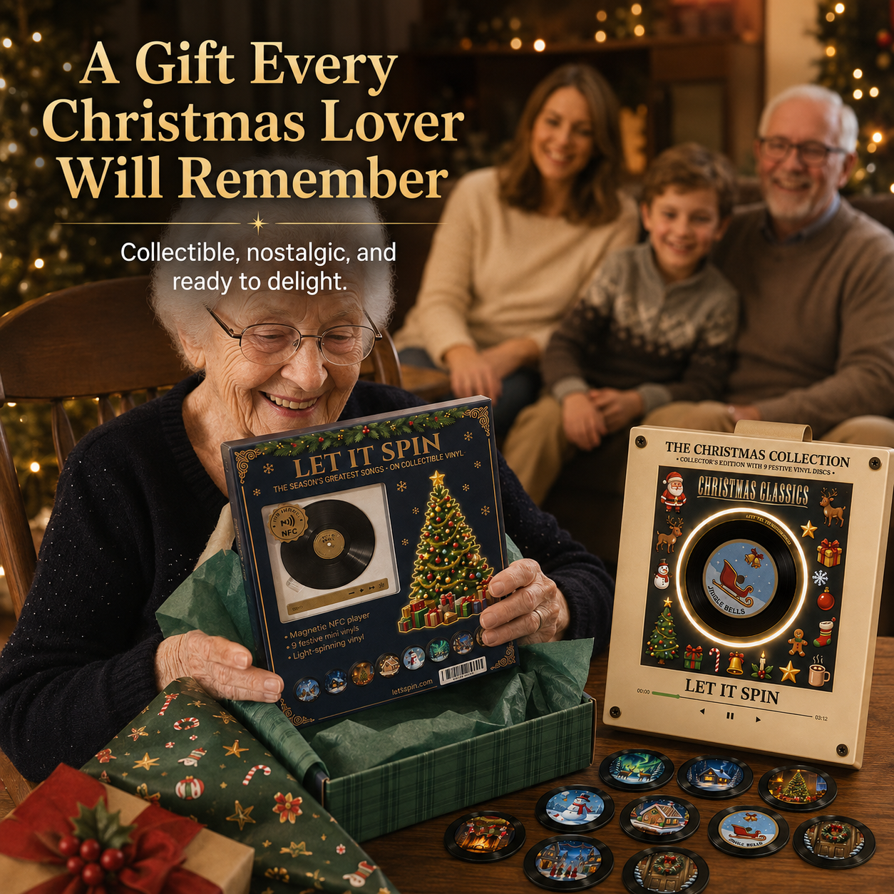 🎄 Christmas Vinyl Player – Let It Spin