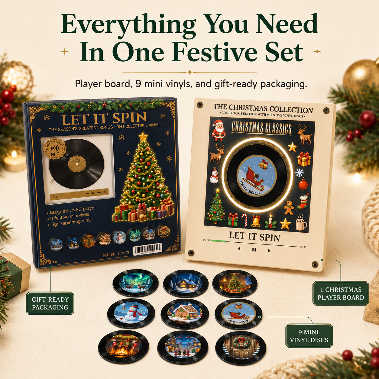 🎄 Christmas Vinyl Player – Let It Spin