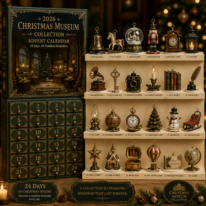 🎄 2026 Christmas Museum Collection Advent Calendar 🕰️ | 24-Day Holiday Countdown with Vintage Collectible Ornaments | Heirloom Christmas Home Decor Gift Set