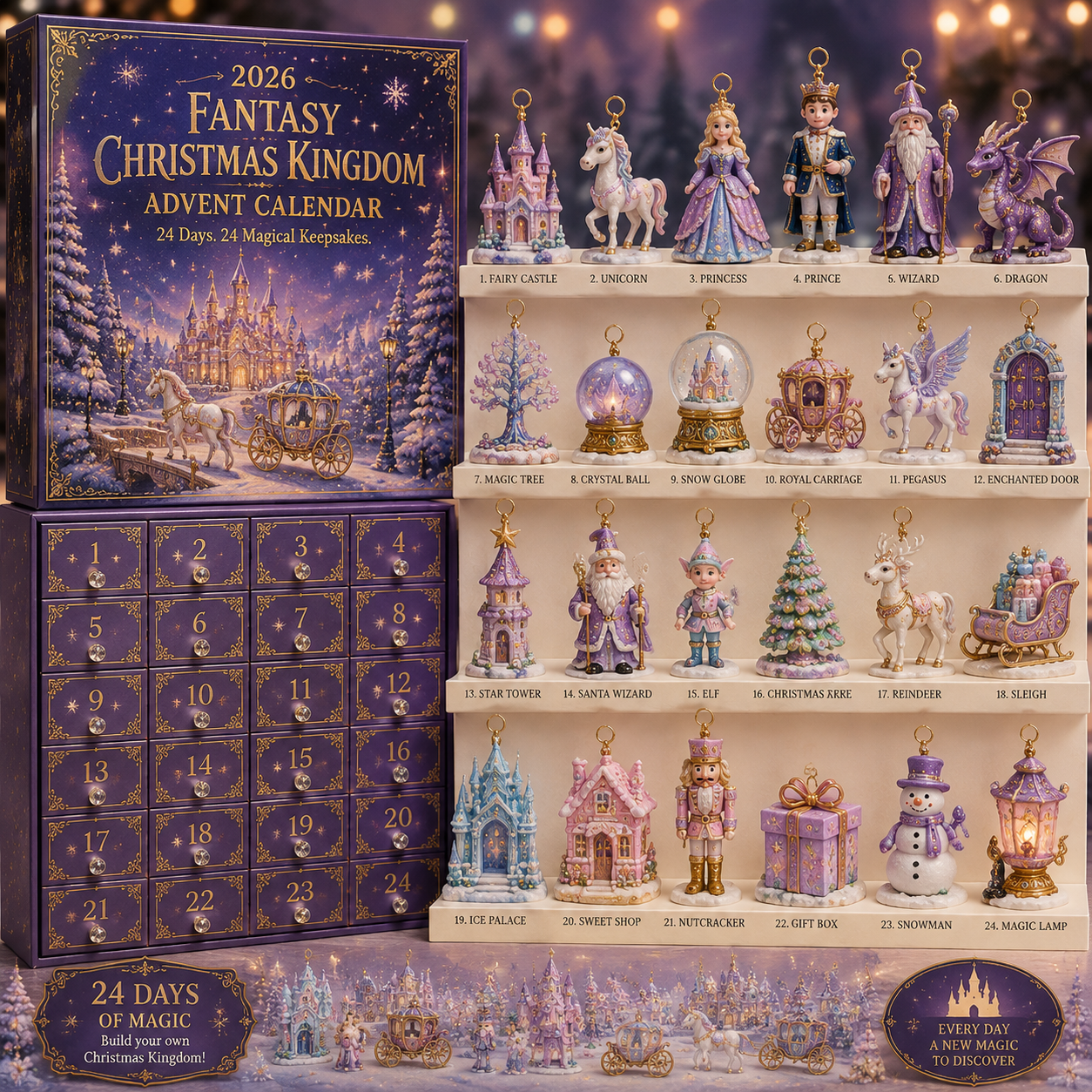2026 Fantasy Christmas Kingdom Advent Calendar – 24-Day Fairytale Countdown